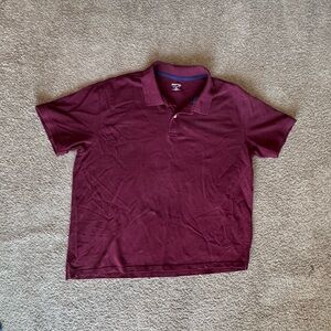 St. John’s Bay Men’s XXL Burgundy Polo Shirt 100% Cotton Heritage Pique